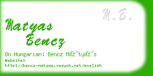 matyas bencz business card